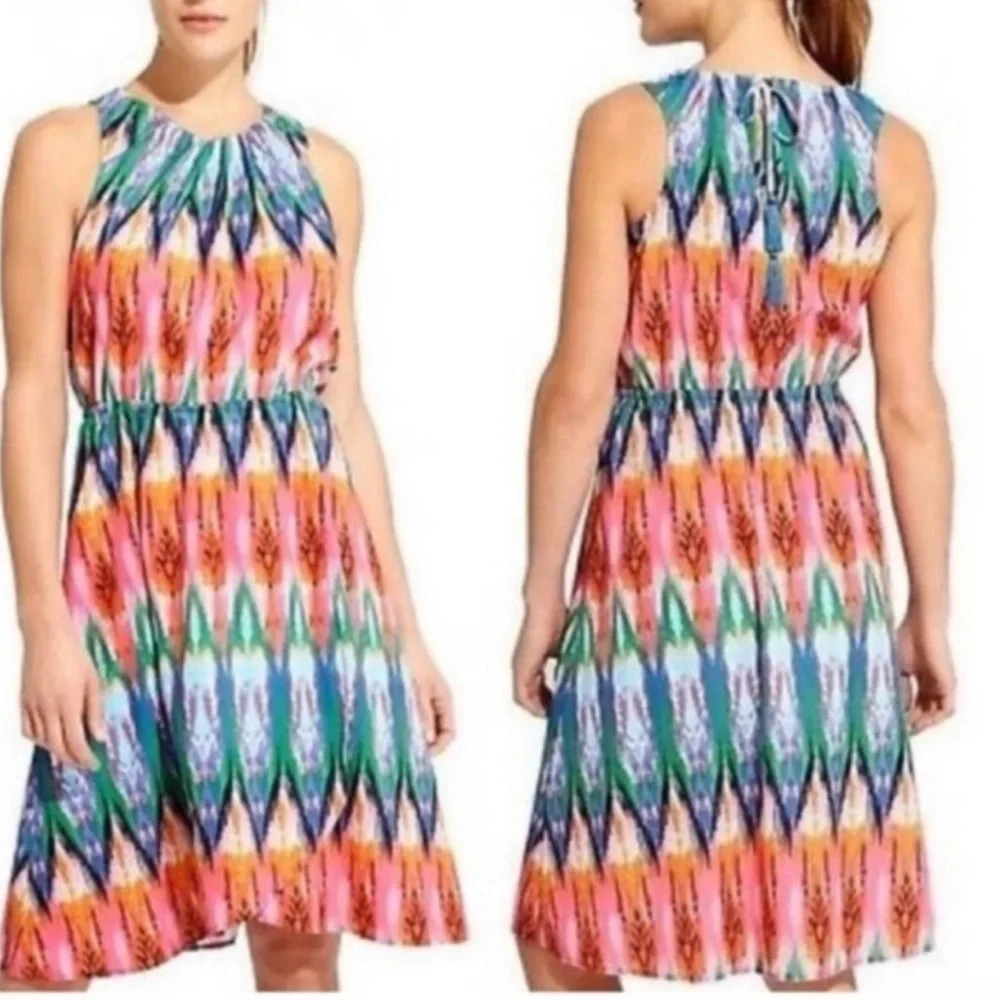 Athleta Martinique Ikat Dress faux wrap sundress